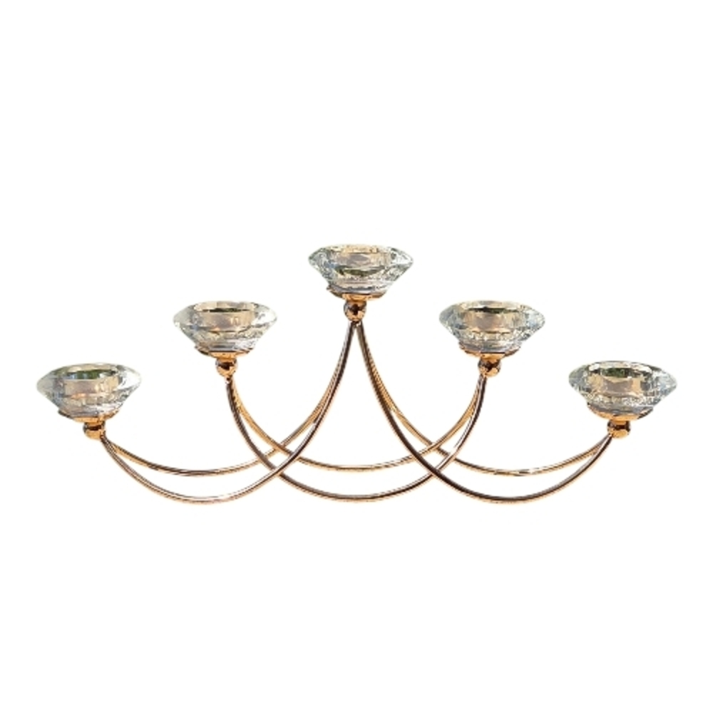 Crystal and Metal Candle Holder ~ Tealight Candelabra